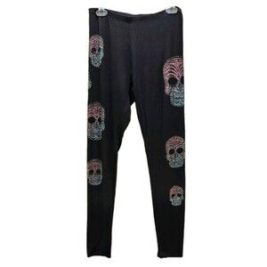 Vocal Bling Rhinestone Sugar Skulls leggings size XL